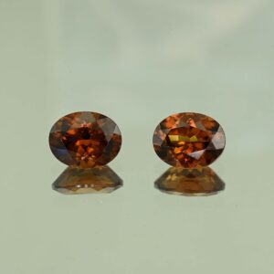 OrangeZircon oval pair 9.5x7.5mm 6.54cts N zn4226
