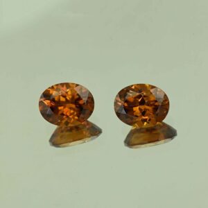 OrangeZircon oval pair 9.5x7.5mm 6.89cts N zn4224