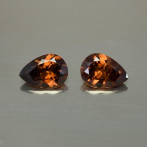 OrangeZircon pearshape pair 13.6x9.6mm 13.19cts N zn332