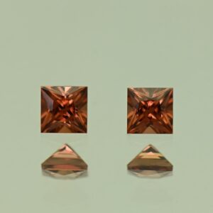 OrangeZircon princess pair 3.0mm 0.50cts N zn4228 SOLD