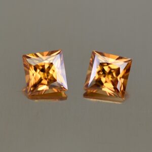 OrangeZircon princess pair 5.0mm 1.84cts N zn2795