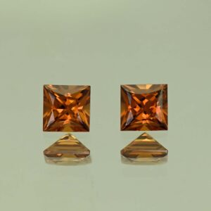OrangeZircon princess pair 5.0mm 1.89cts N zn4241