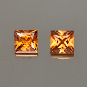 OrangeZircon princess pair 5.0mm 2.05cts N zn2803