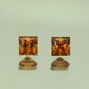 OrangeZircon princess pair 5.0mm 2.10cts N zn4235