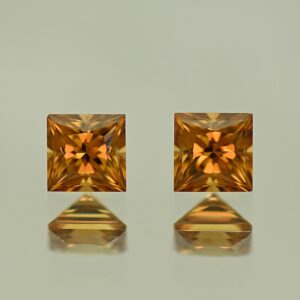 OrangeZircon princess pair 5.0mm 2.11cts N zn7823