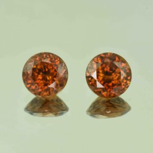 OrangeZircon round pair 10.0mm 11.75cts N zn6543 scaled 1 SOLD