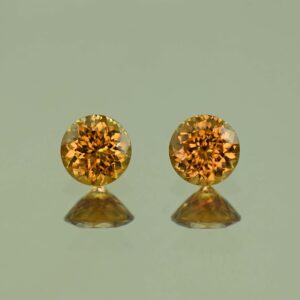 OrangeZircon round pair 5.0mm 1.38cts N zn4107 SOLD