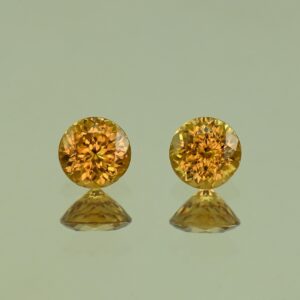 OrangeZircon round pair 5.0mm 1.44cts N zn4106
