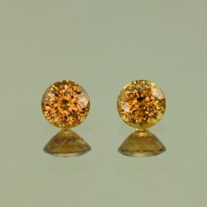 OrangeZircon round pair 5.0mm 1.44cts N zn4678