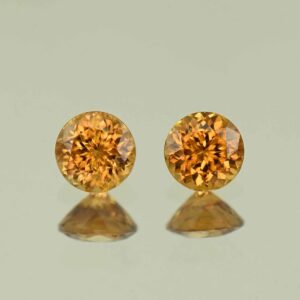 OrangeZircon round pair 5.0mm 1.49cts N zn7723