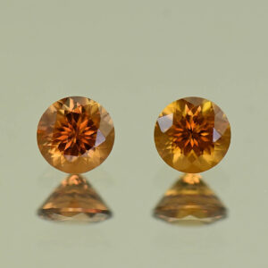 OrangeZircon round pair 5.0mm 1.50cts N zn7829