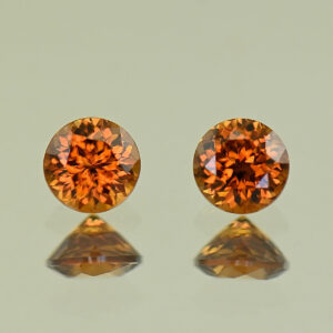 OrangeZircon round pair 5.0mm 1.59cts N zn7830