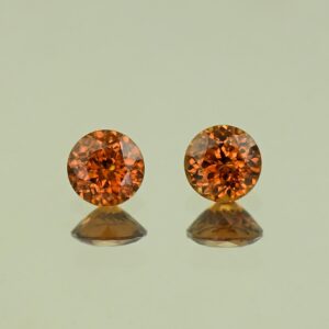 OrangeZircon round pair 5.5mm 1.92cts N zn4114