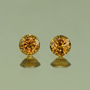 OrangeZircon round pair 5.5mm 1.92cts N zn4115