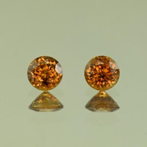 OrangeZircon round pair 5.5mm 1.96cts N zn4116
