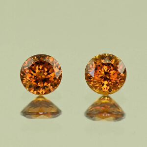OrangeZircon round pair 5.5mm 1.96cts N zn7831