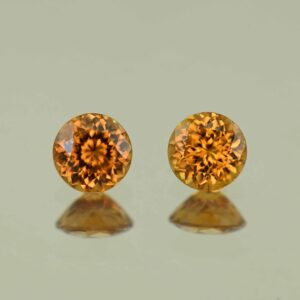 OrangeZircon round pair 5.5mm 1.99cts N zn7724