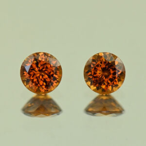 OrangeZircon round pair 5.5mm 1.99cts N zn7832