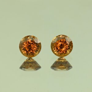 OrangeZircon round pair 5.5mm 2.01cts N zn4113