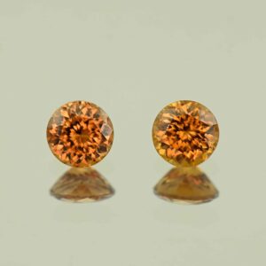 OrangeZircon round pair 5.5mm 2.07cts N zn7725