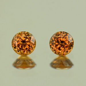 OrangeZircon round pair 5.5mm 2.10cts N zn7835