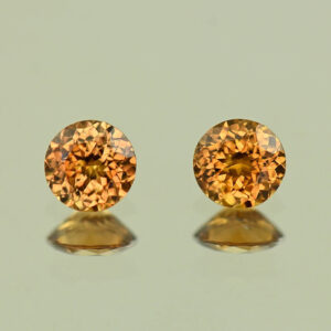 OrangeZircon round pair 6.0mm 2.29cts N zn7836