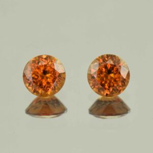 OrangeZircon round pair 6.0mm 2.61cts N zn6564