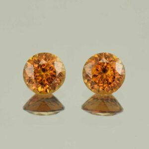 OrangeZircon round pair 6.5mm 3.13cts N zn6567
