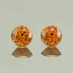 OrangeZircon round pair 6.5mm 3.16cts N zn6568
