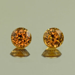 OrangeZircon round pair 6.5mm 3.18cts N zn7839
