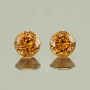 OrangeZircon round pair 6.5mm 3.22cts N zn6570
