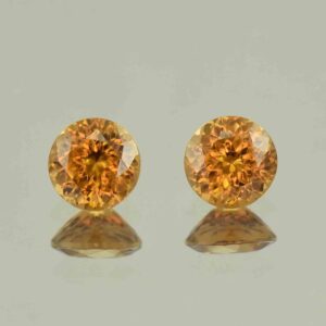 OrangeZircon round pair 6.5mm 3.23cts N zn6571