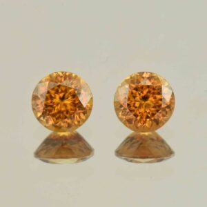 OrangeZircon round pair 6.5mm 3.30cts N zn6573