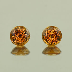 OrangeZircon round pair 6.5mm 3.34cts N zn7840