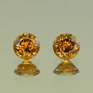 OrangeZircon round pair 6.5mm 3.38cts N zn7841