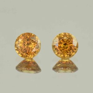 OrangeZircon round pair 6.5mm 3.39cts N zn6576