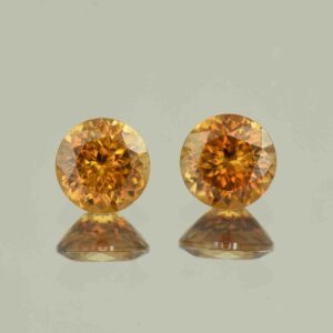 OrangeZircon round pair 6.5mm 3.39cts N zn6577