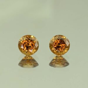 OrangeZircon round pair 7.0mm 4.15cts N zn4132