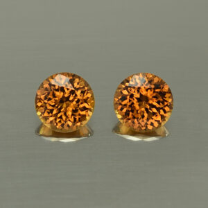OrangeZircon round pair 7.5mm 4.56cts N zn4138