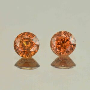 OrangeZircon round pair 7.5mm 4.61cts N zn6586
