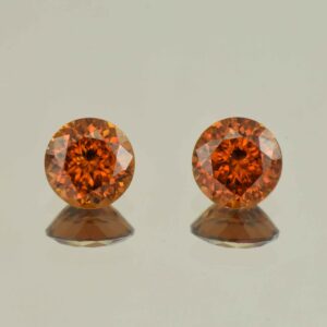 OrangeZircon round pair 7.5mm 4.63cts N zn6587