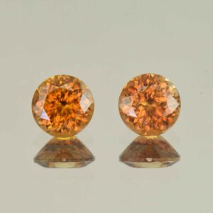 OrangeZircon round pair 7.5mm 4.93cts N zn6589