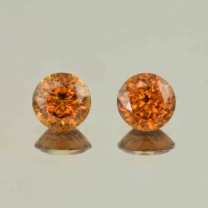 OrangeZircon round pair 8.0mm 5.63cts N zn6590 SOLD