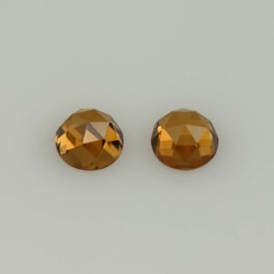 OrangeZircon round rose cut pair 5.0mm 1.62cts N zn7711 a