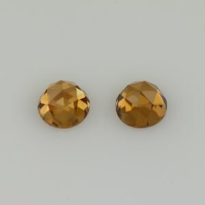 OrangeZircon round rose cut pair 5.0mm 1.71cts N zn7712 a