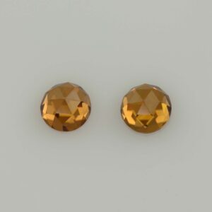 OrangeZircon round rose cut pair 5.0mm 1.76cts N zn7713 a