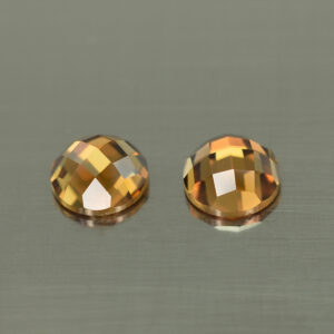 OrangeZircon round rose cut pair 6.0mm 2.71cts N zn4476