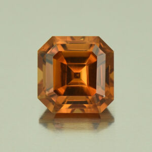 OrangeZircon sq eme cut 7.5mm 3.26cts N zn5350 SOLD