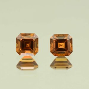 OrangeZircon sq eme cut pair 6.0mm 3.58cts N zn7617 scaled 1 SOLD