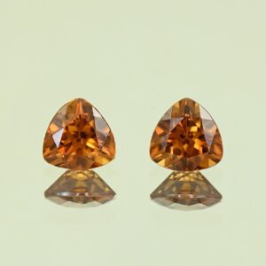 OrangeZircon trill pair 6.6mm 3.01cts N zn4187